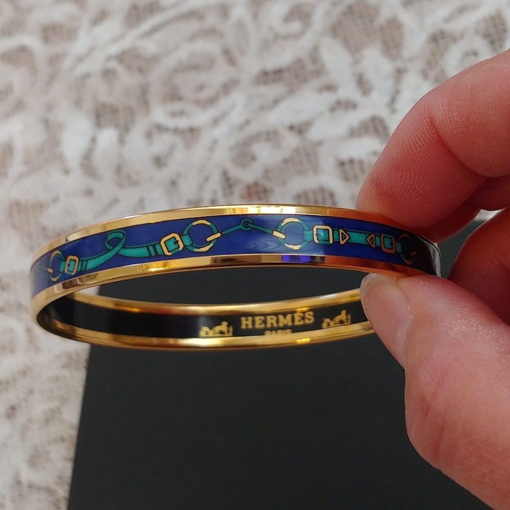 Hermes Gold Enamel Bracelet / NWOT - Picture 1 of 13